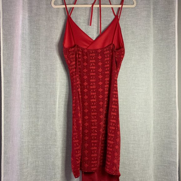Lycra Red Dress, Size Large. - Picture 9 of 9